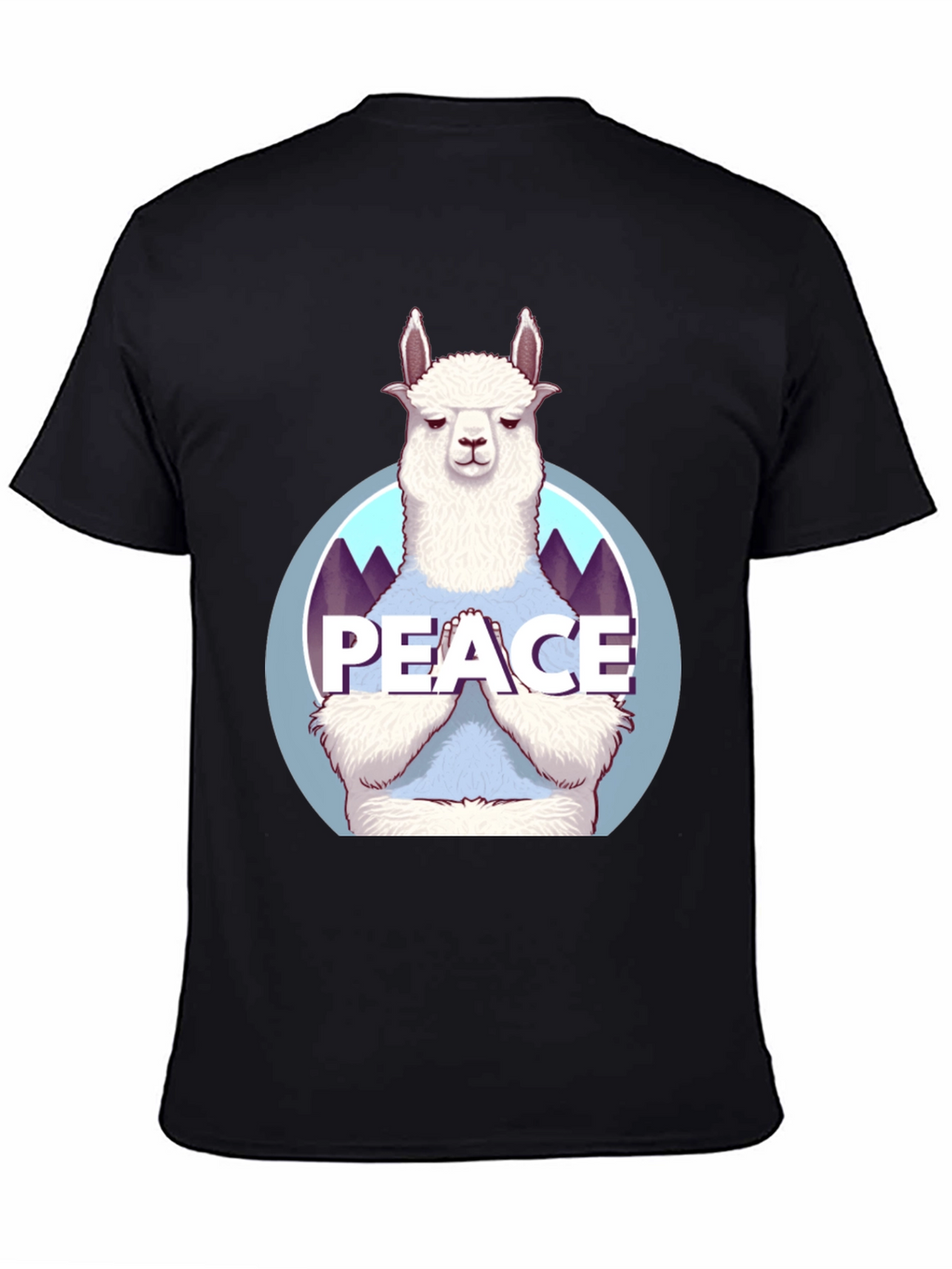 Peace Llama T-Shirt - Mens Black Tee