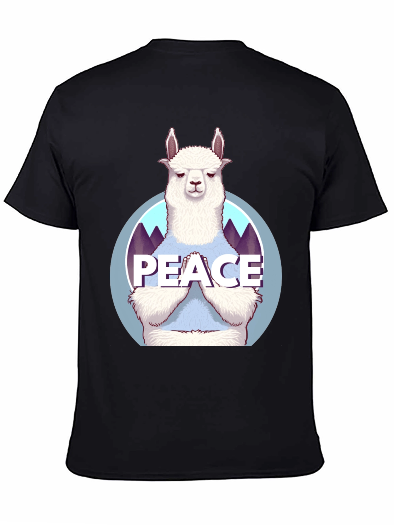 Peace Llama T-Shirt - Mens Black Tee