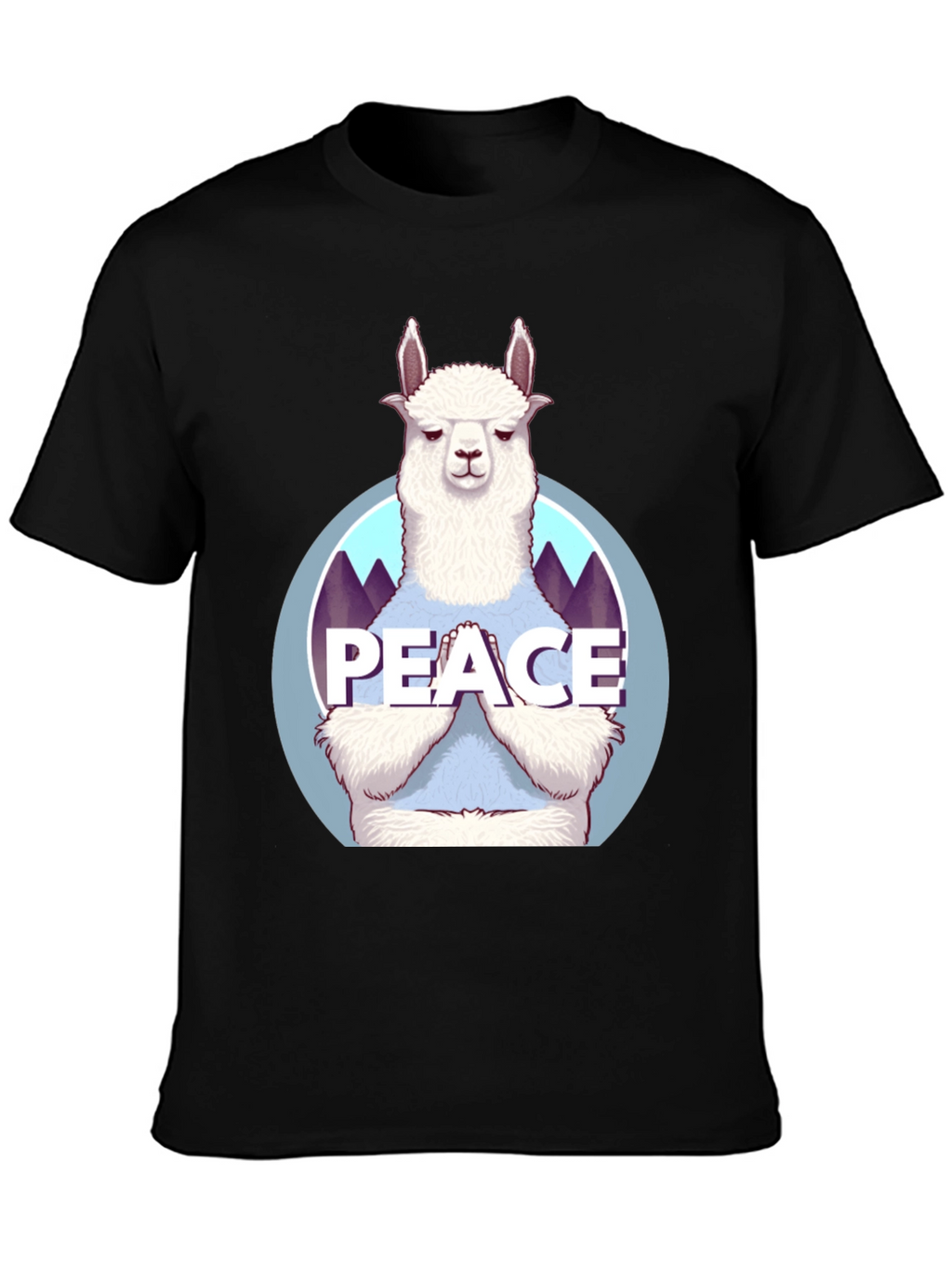 Peace Llama T-Shirt - Mens Black Tee
