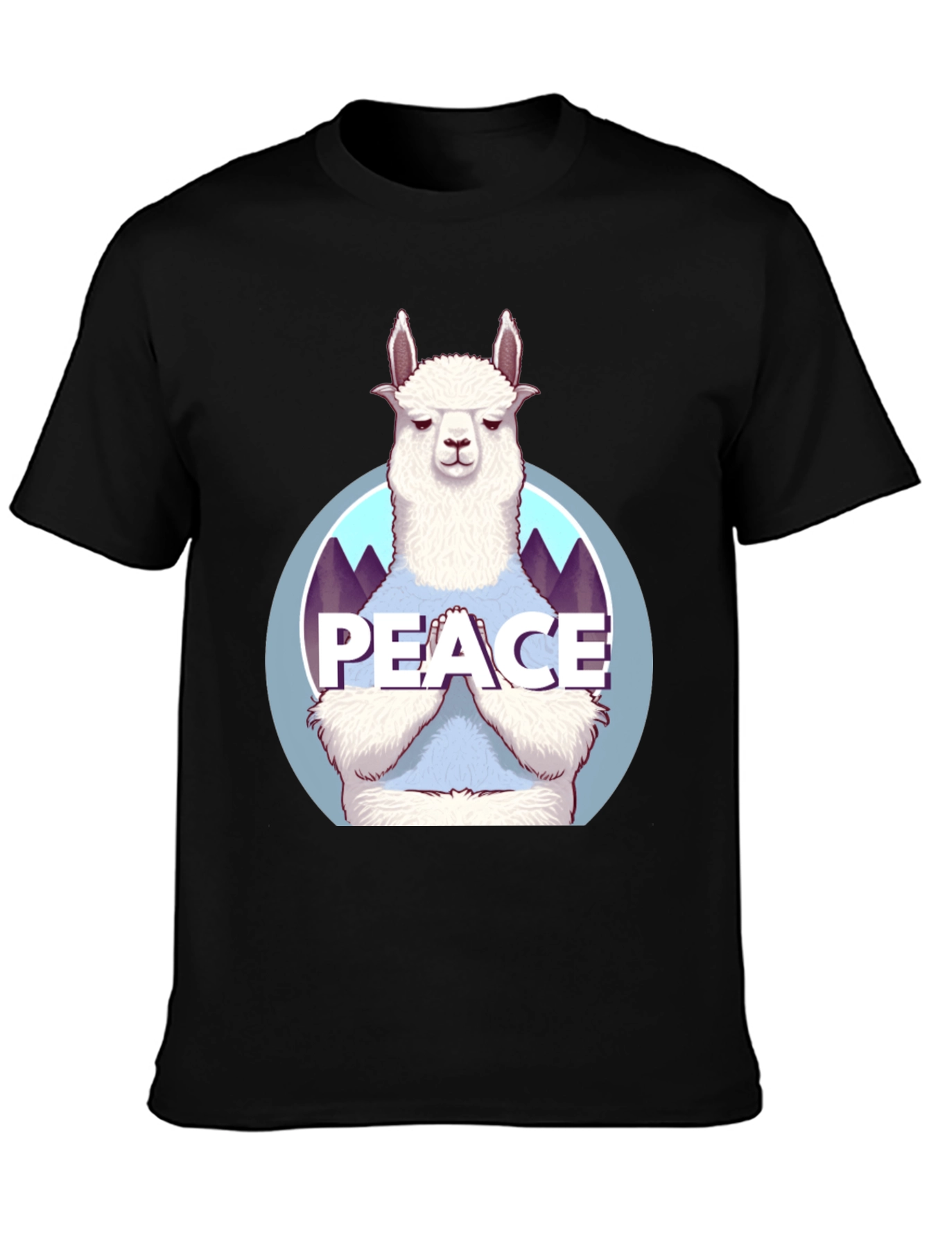 Peace Llama T-Shirt - Mens Black Tee