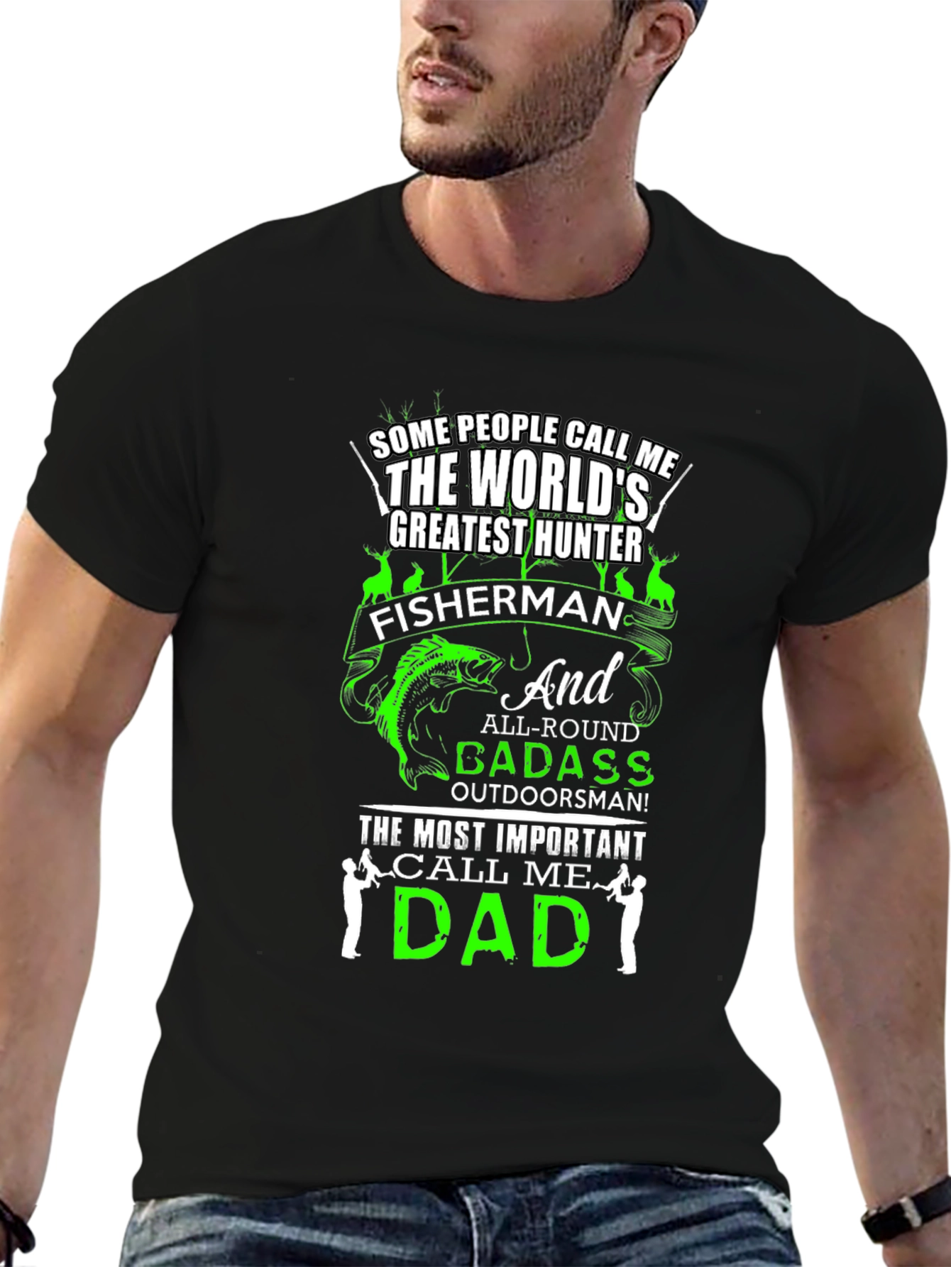 Dad Hunter Fisherman T-Shirt - Worlds Greatest