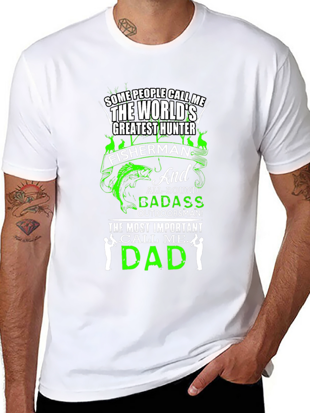Dad Hunter Fisherman T-Shirt - Worlds Greatest
