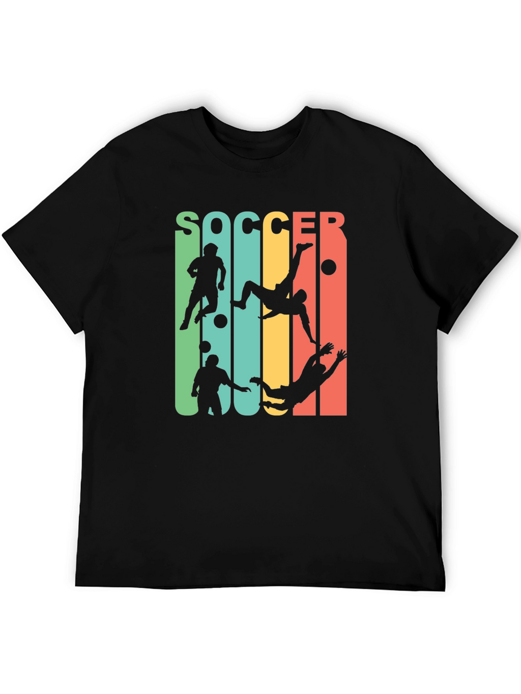 Soccer Player Silhouette Retro Graphic Tee