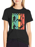 Soccer Player Silhouette Retro Graphic Tee